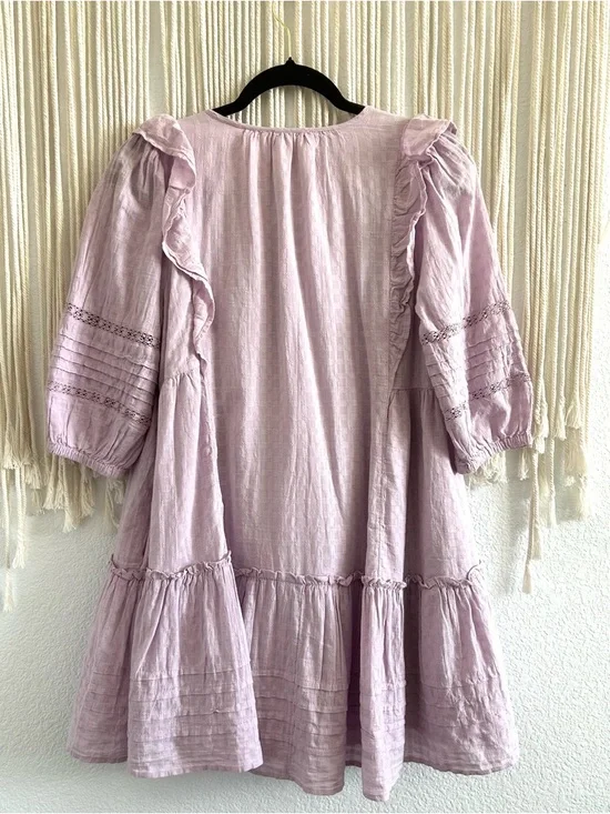 AE Pintuck Ruffle Babydoll Mini
Dress Lilac Ruffle Tiered Dress Spring Cottage - Picture 9 of 12